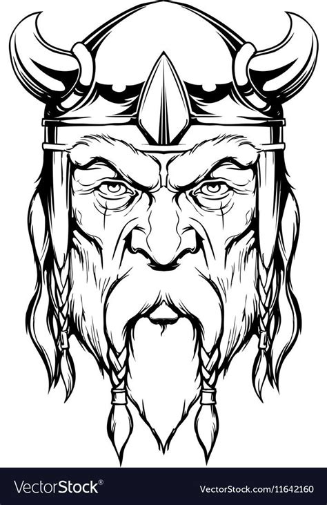 Viking face drawing
